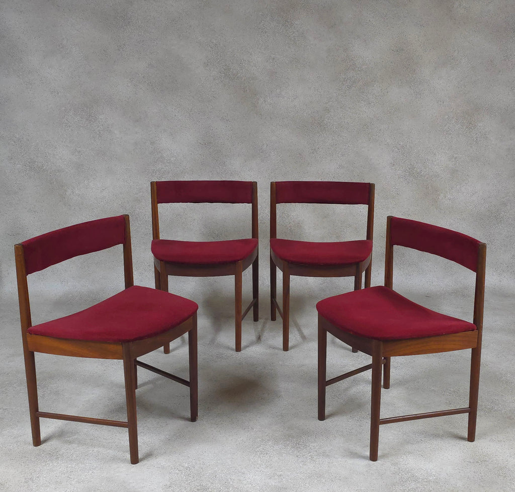 Set of 4 A H McIntosh Mid Century Teak Dining chairs