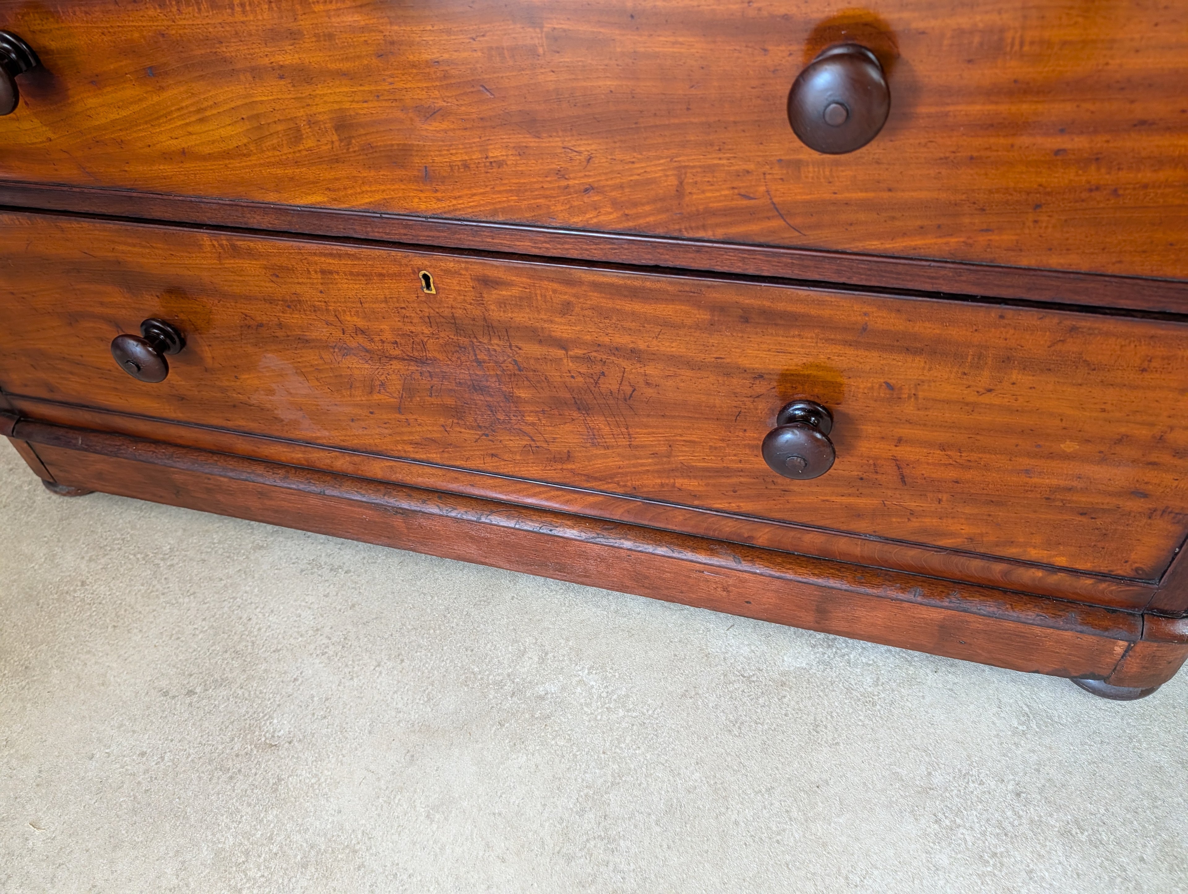 Victorian Mahogany Chest Of Drawers Antique 19th Century Tall Bedroom Drawers