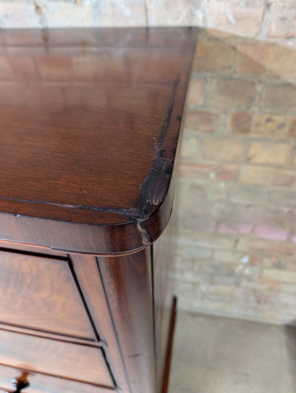 Antique Victorian Flame Mahogany Chest Of Drawers Large 2 Over 3 Tallboy C.1880