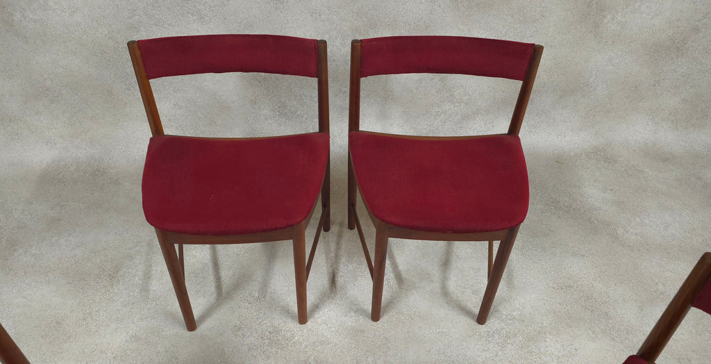 Set of 4 A H McIntosh Mid Century Teak Dining chairs