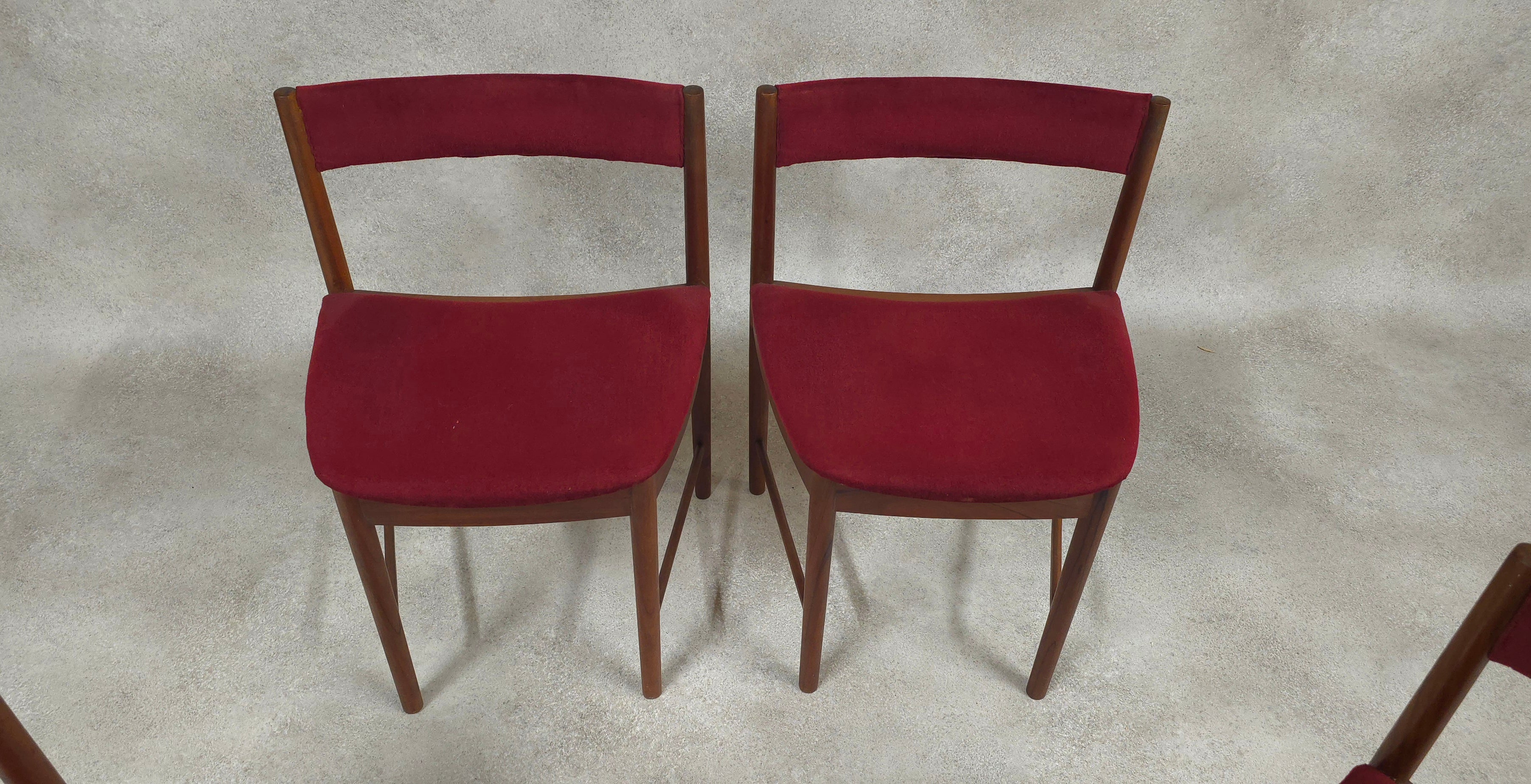 Set of 4 A H McIntosh Mid Century Teak Dining chairs