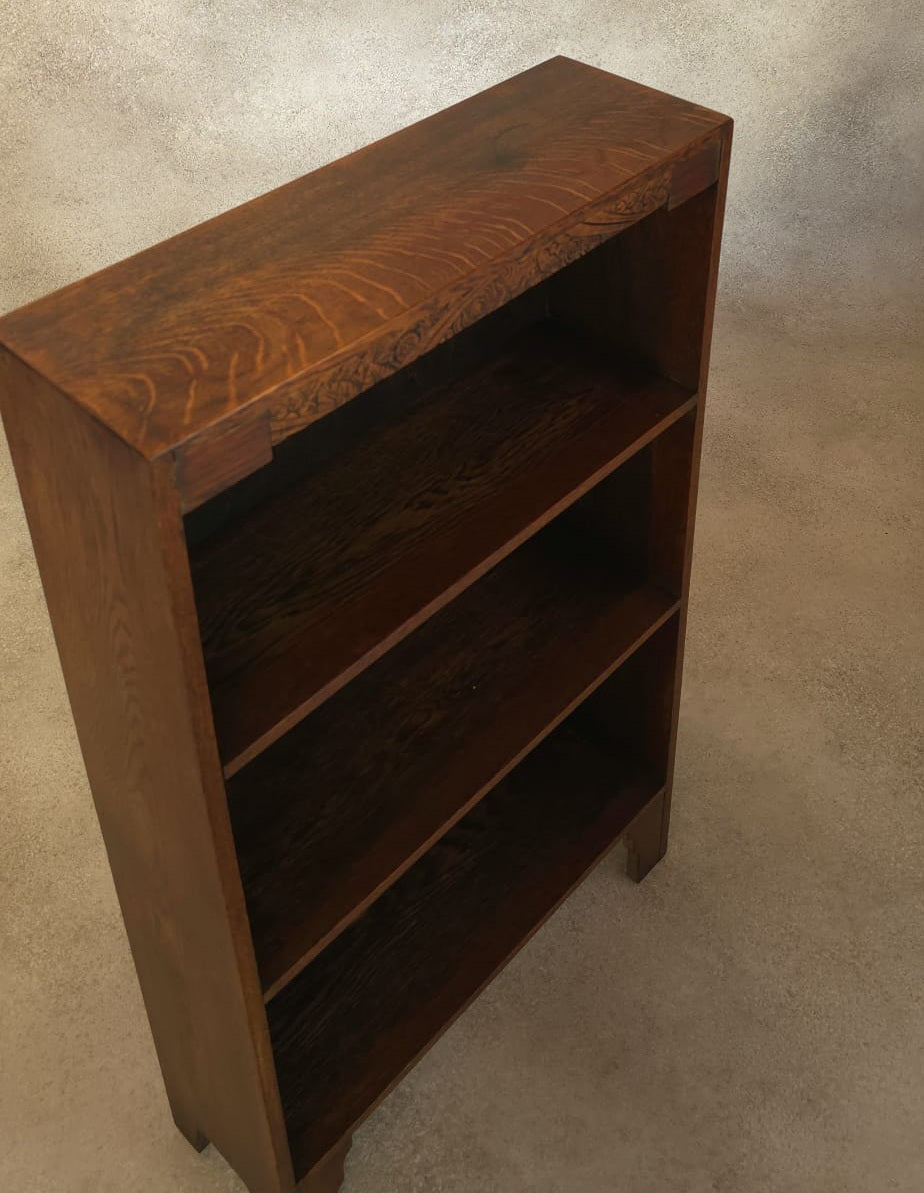 Antique Oak Arts & Crafts Bookcase Small Bookshelf