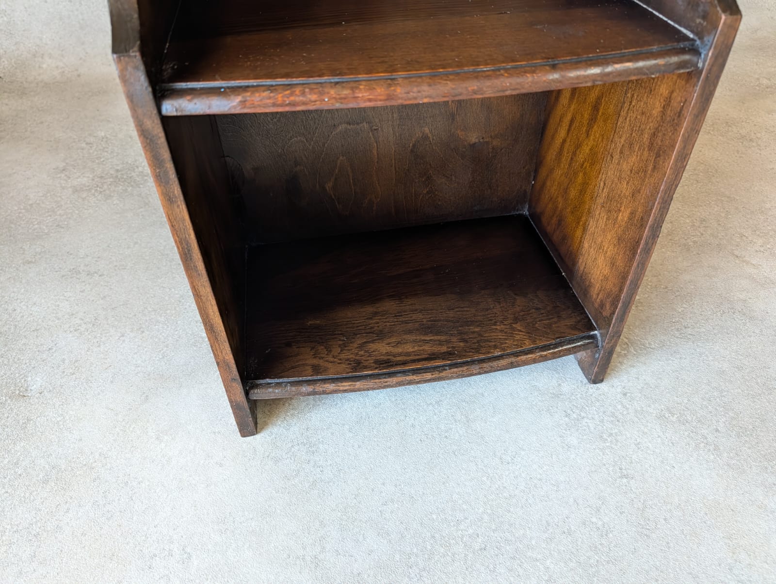 Antique Oak Slim Open Bookcase 1920s