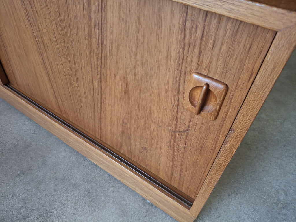 Mid Century Teak Vinyl Record Cabinet 1960s Low Sideboard