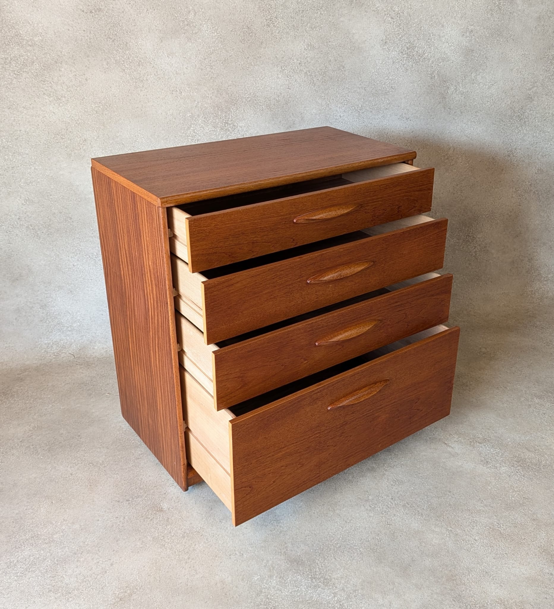 Mid Century Teak Austinsute Chest Of Drawers Vintage Frank Guille 4 Drawer Chest