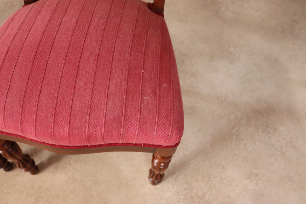 Set of 6 Late Victorian Antique Walnut Dining Chairs with Carved Crest Rails