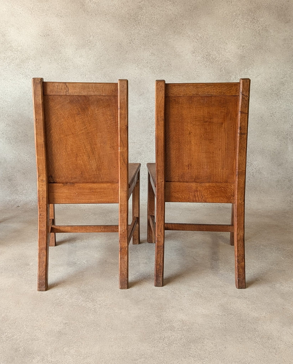 Set of 4 Antique Oak Dining Chairs | 1920s Arts & Crafts - Heal's Style