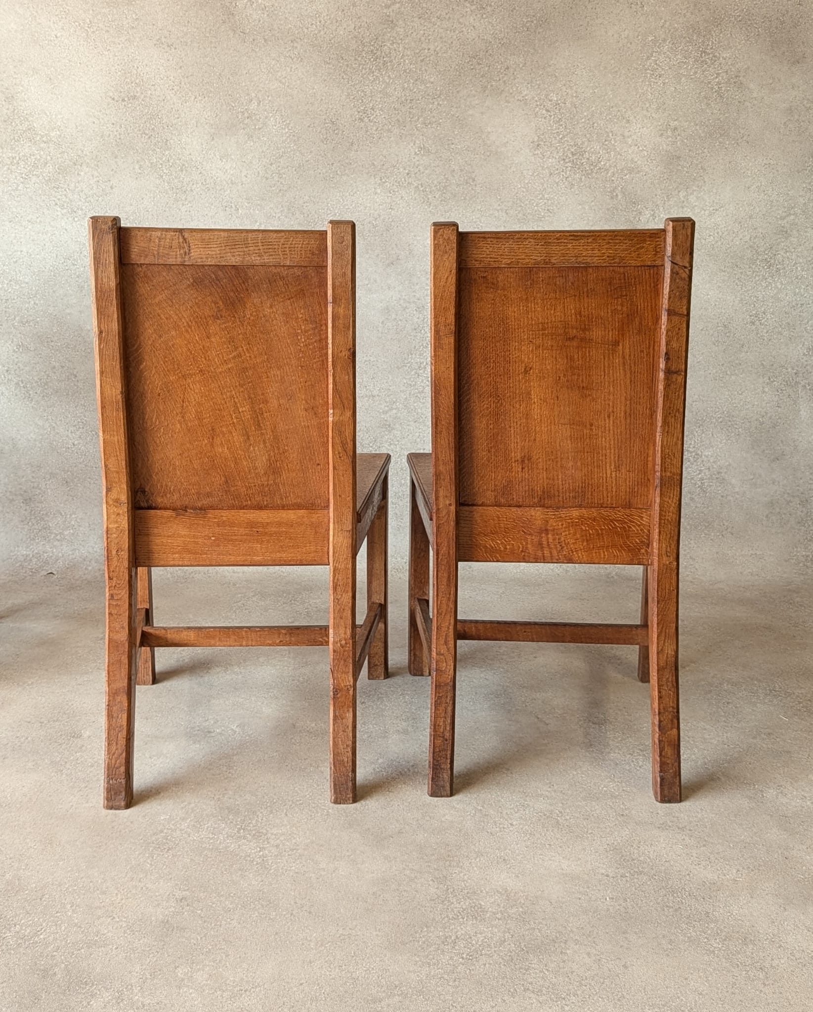 Set of 4 Antique Oak Dining Chairs | 1920s Arts & Crafts - Heal's Style