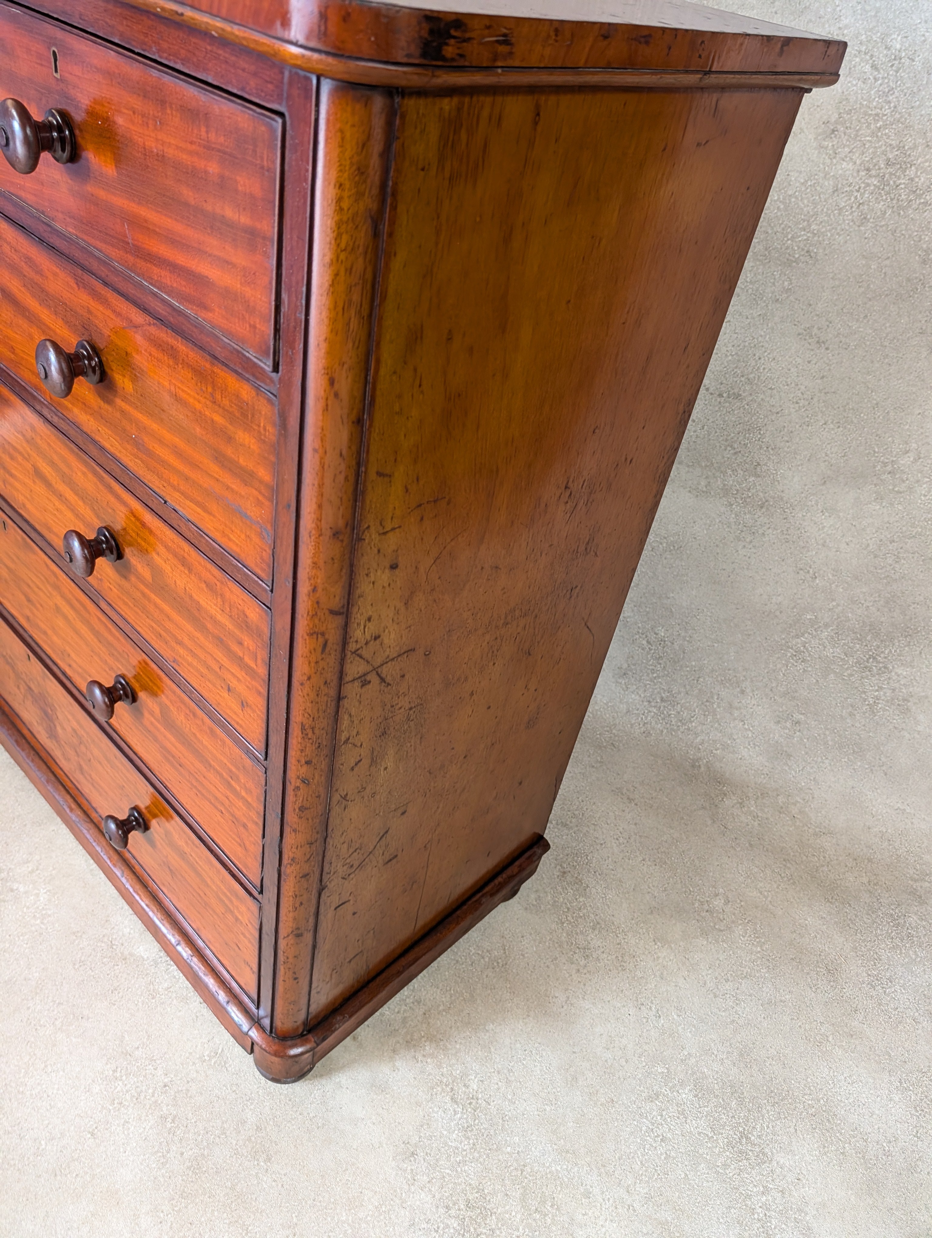 Victorian Mahogany Chest Of Drawers Antique 19th Century Tall Bedroom Drawers