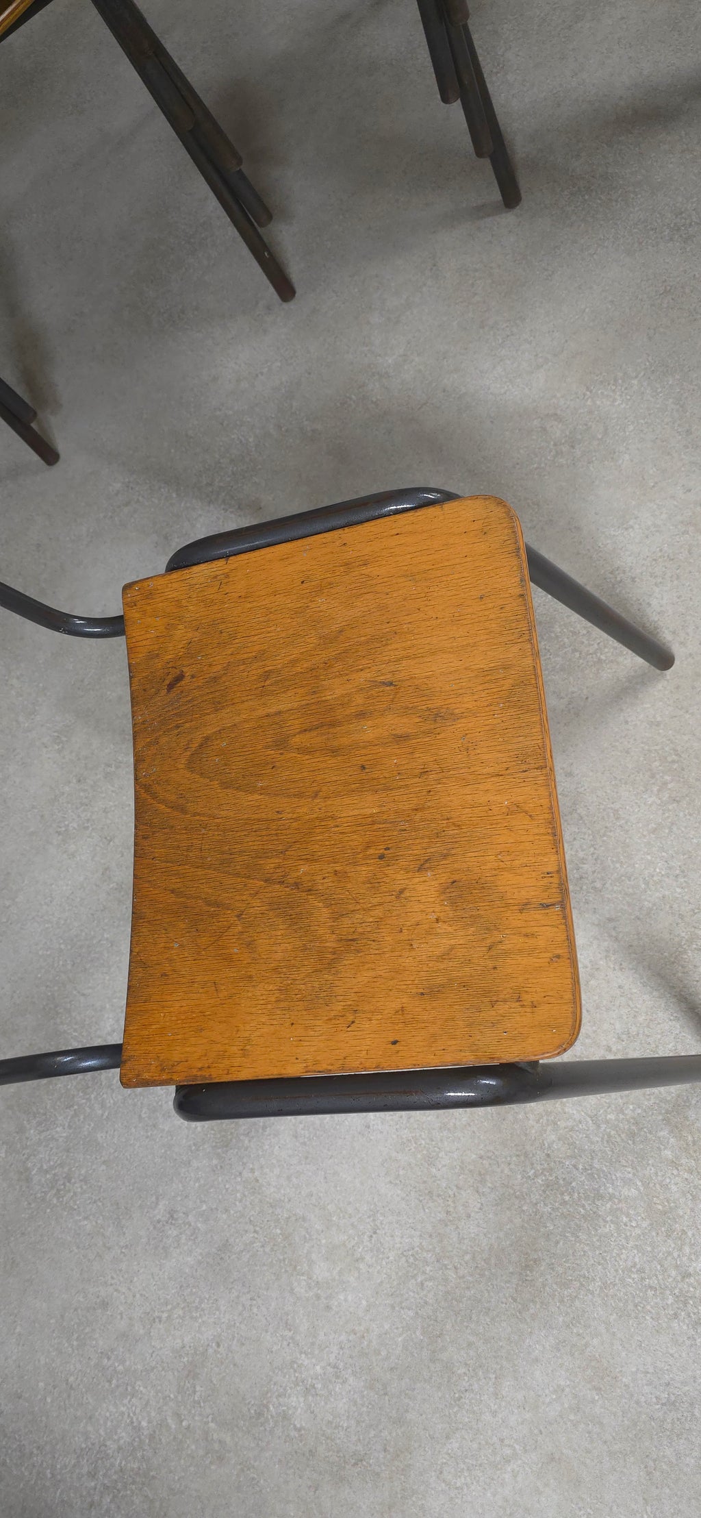 Vintage Industrial Stacking Chairs - Steel Style Furniture - Plywood & Steel