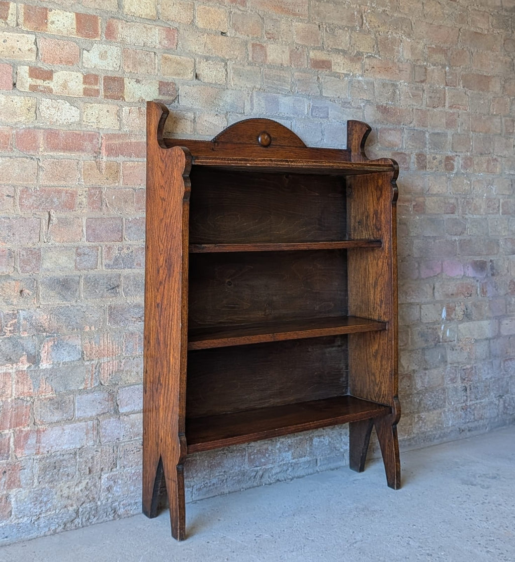 Antique Oak Arts & Crafts Open Bookcase