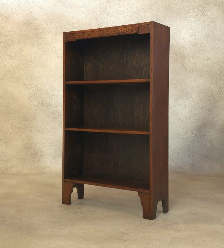 Antique Oak Arts & Crafts Bookcase Small Bookshelf