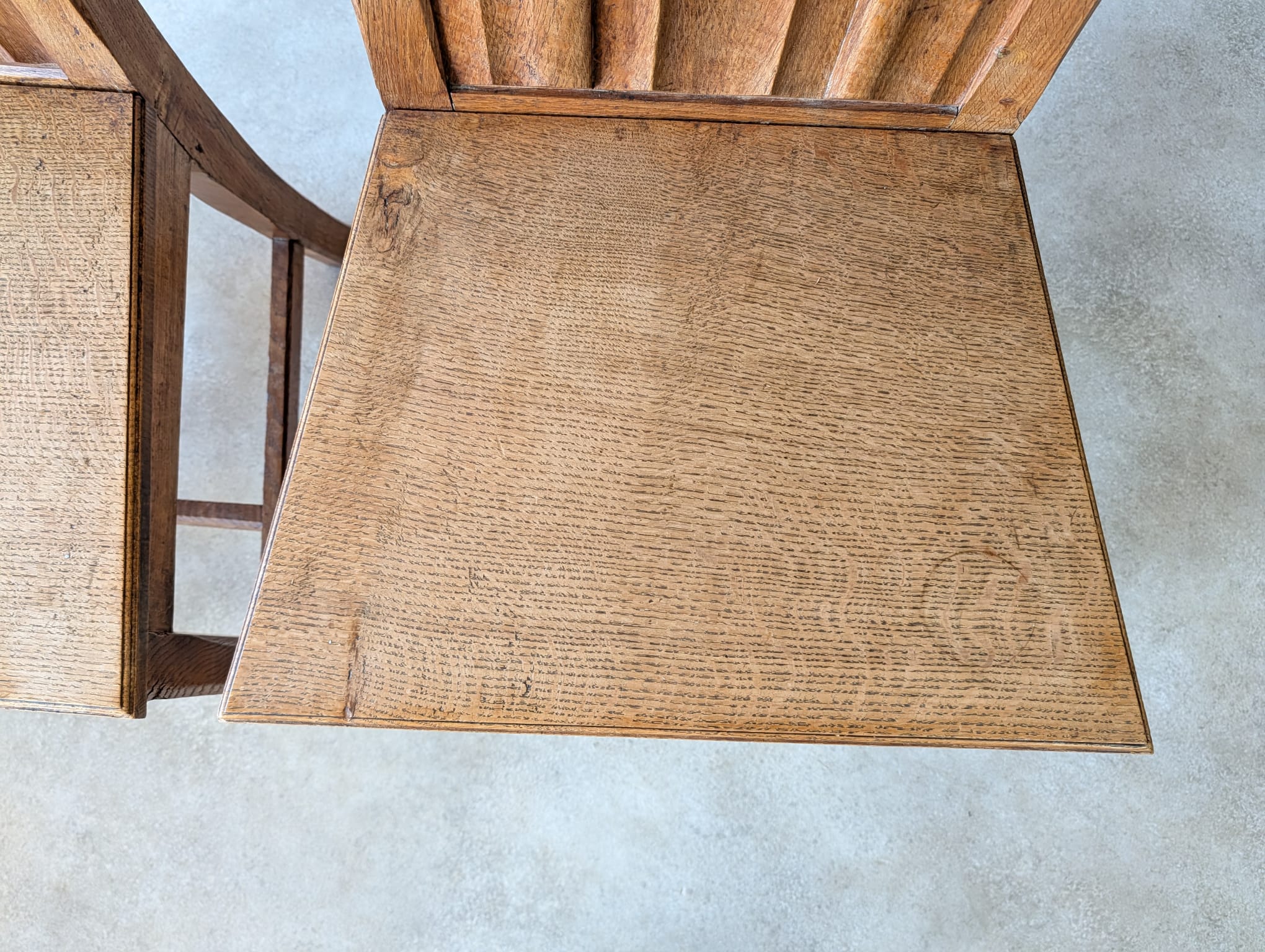 Set of 4 Antique Oak Dining Chairs | 1920s Arts & Crafts - Heal's Style