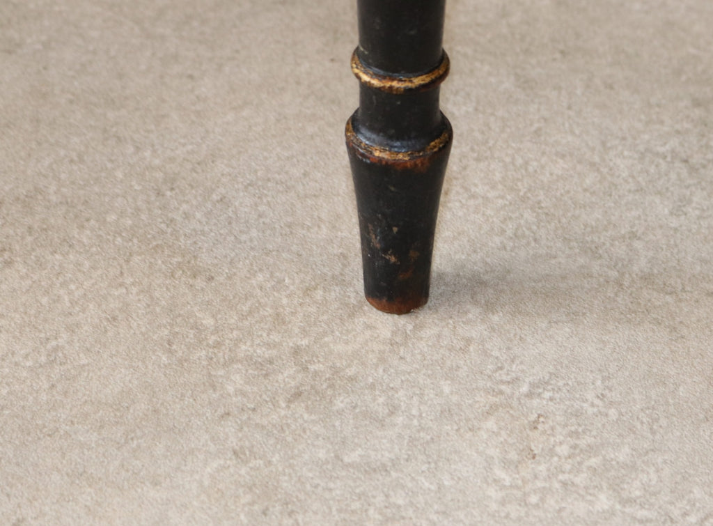 Antique Regency Ebonised parcel-Gilt Painted Elbow Chair Cane Seat Armchair