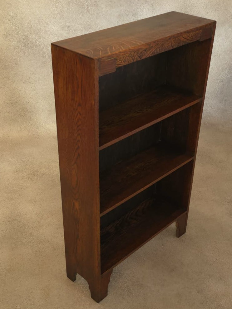 Antique Oak Arts & Crafts Bookcase Small Bookshelf