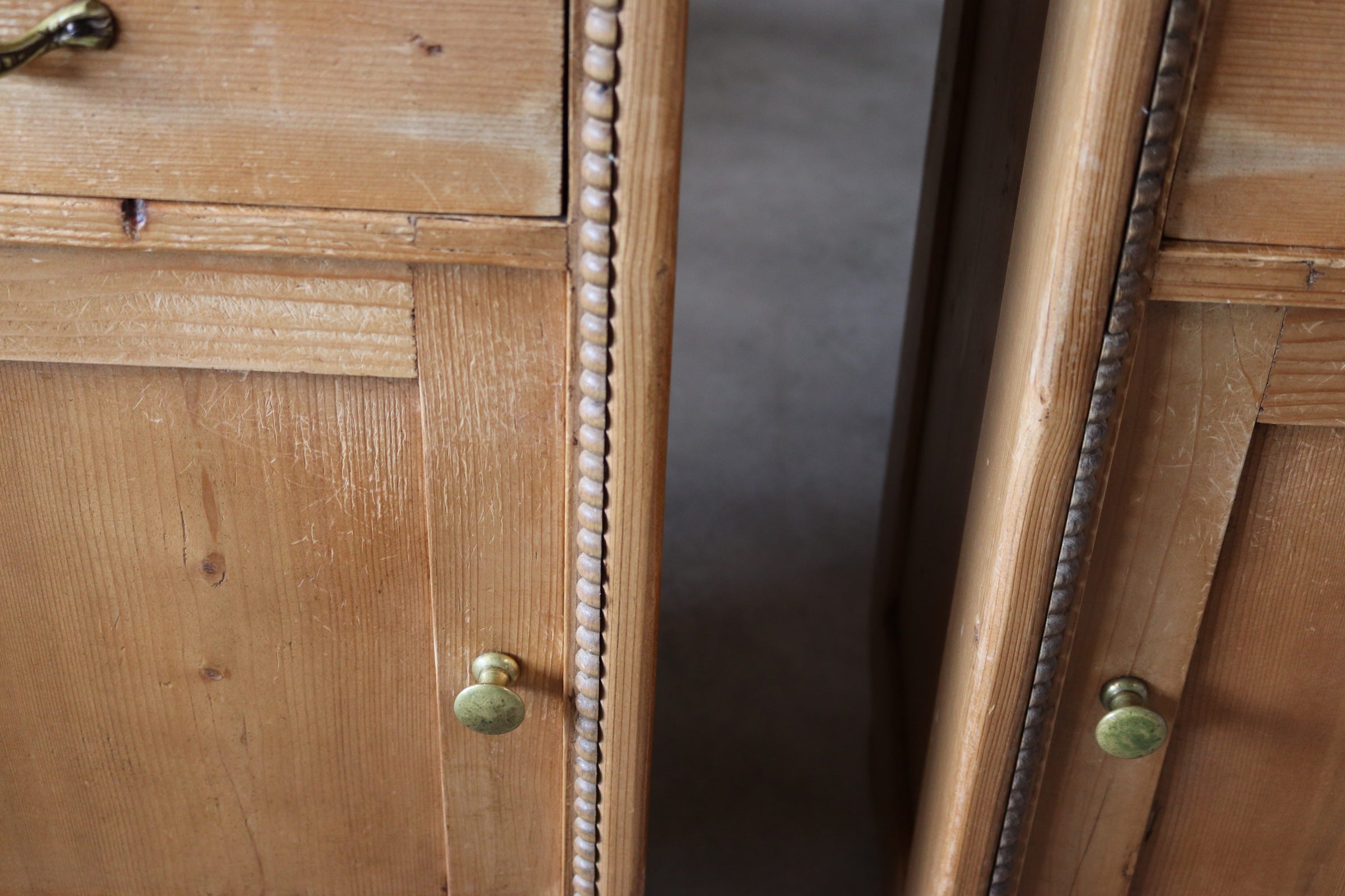 Pair of Vintage Country Pine Bedside Cabinets /Cupboards Farmhouse Nightstands