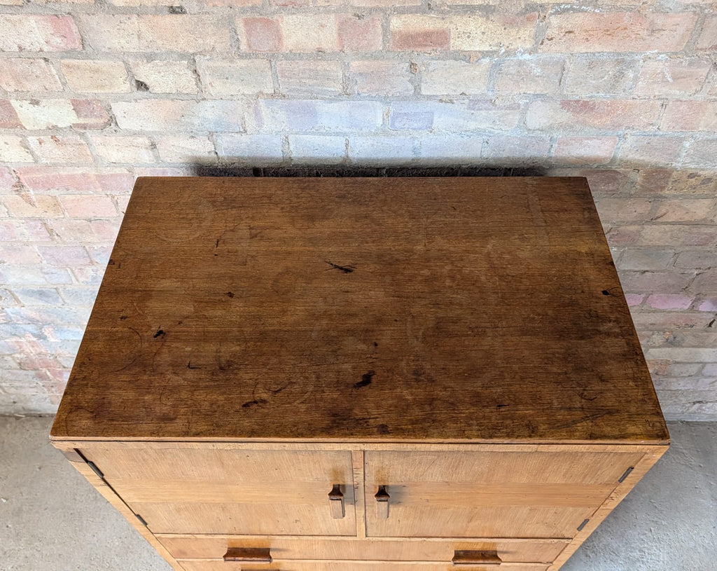 Mid Century Oak Tallboy Vintage Linen Cupboard  / Drawers