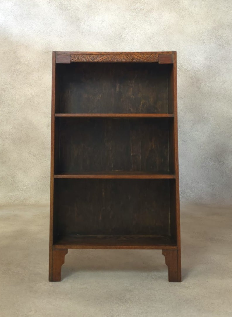 Antique Oak Arts & Crafts Bookcase Small Bookshelf