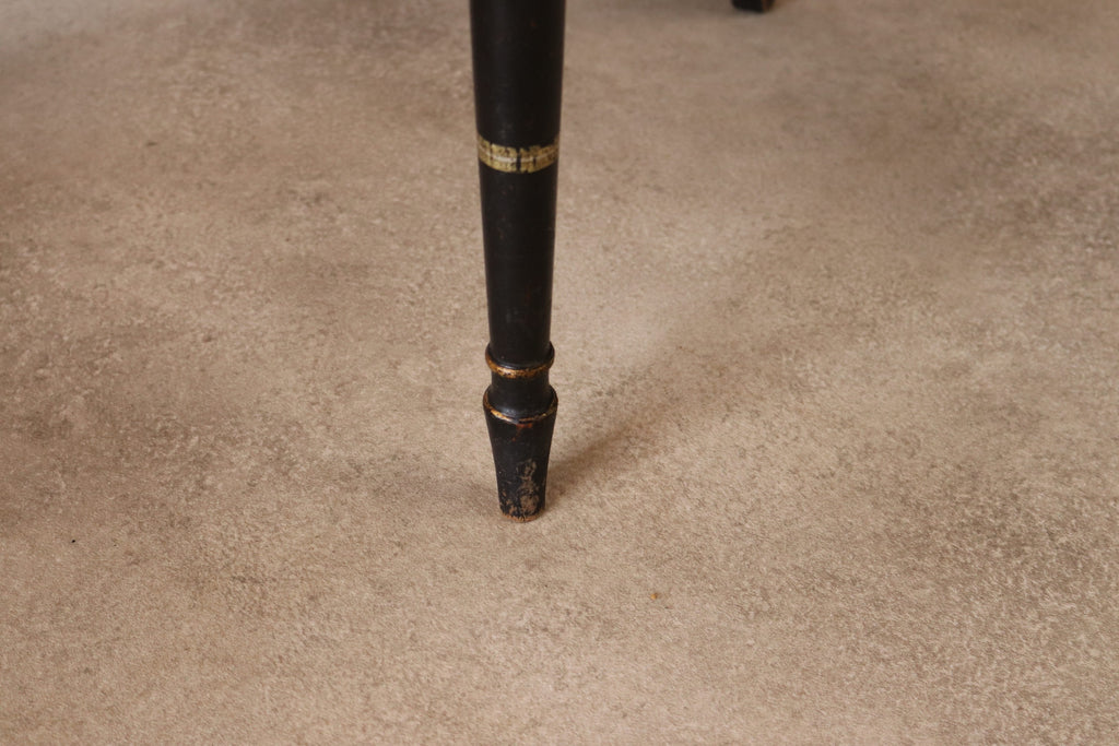Antique Regency Ebonised parcel-Gilt Painted Elbow Chair Cane Seat Armchair