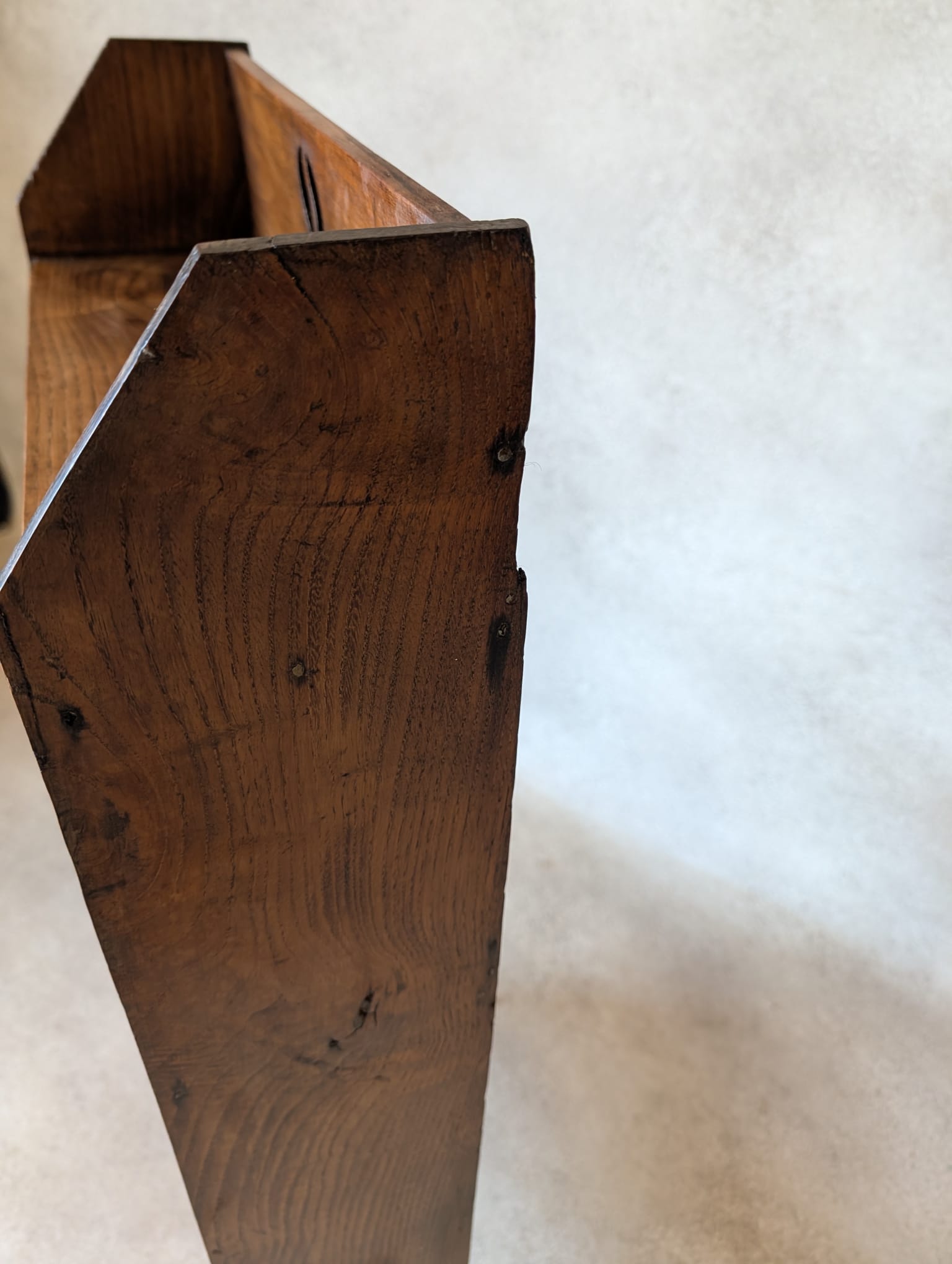 Antique Oak Arts & Crafts Bookcase Narrow Open Bookshelf