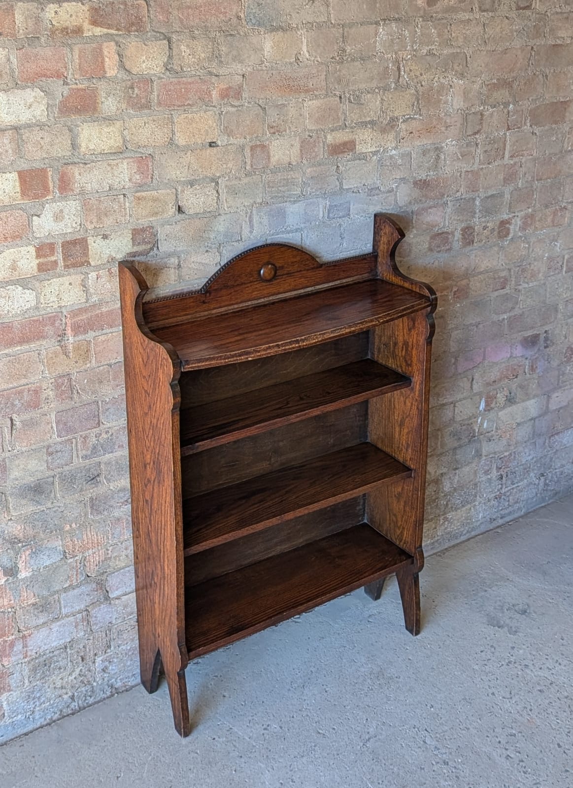 Antique Oak Arts & Crafts Open Bookcase