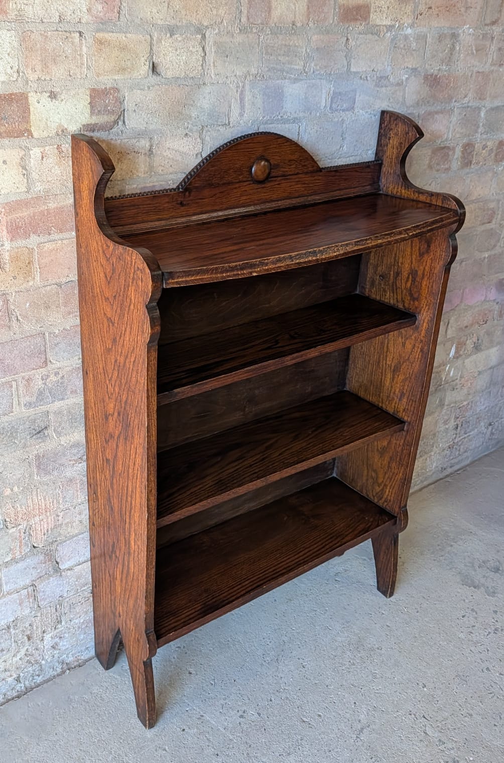 Antique Oak Arts & Crafts Open Bookcase