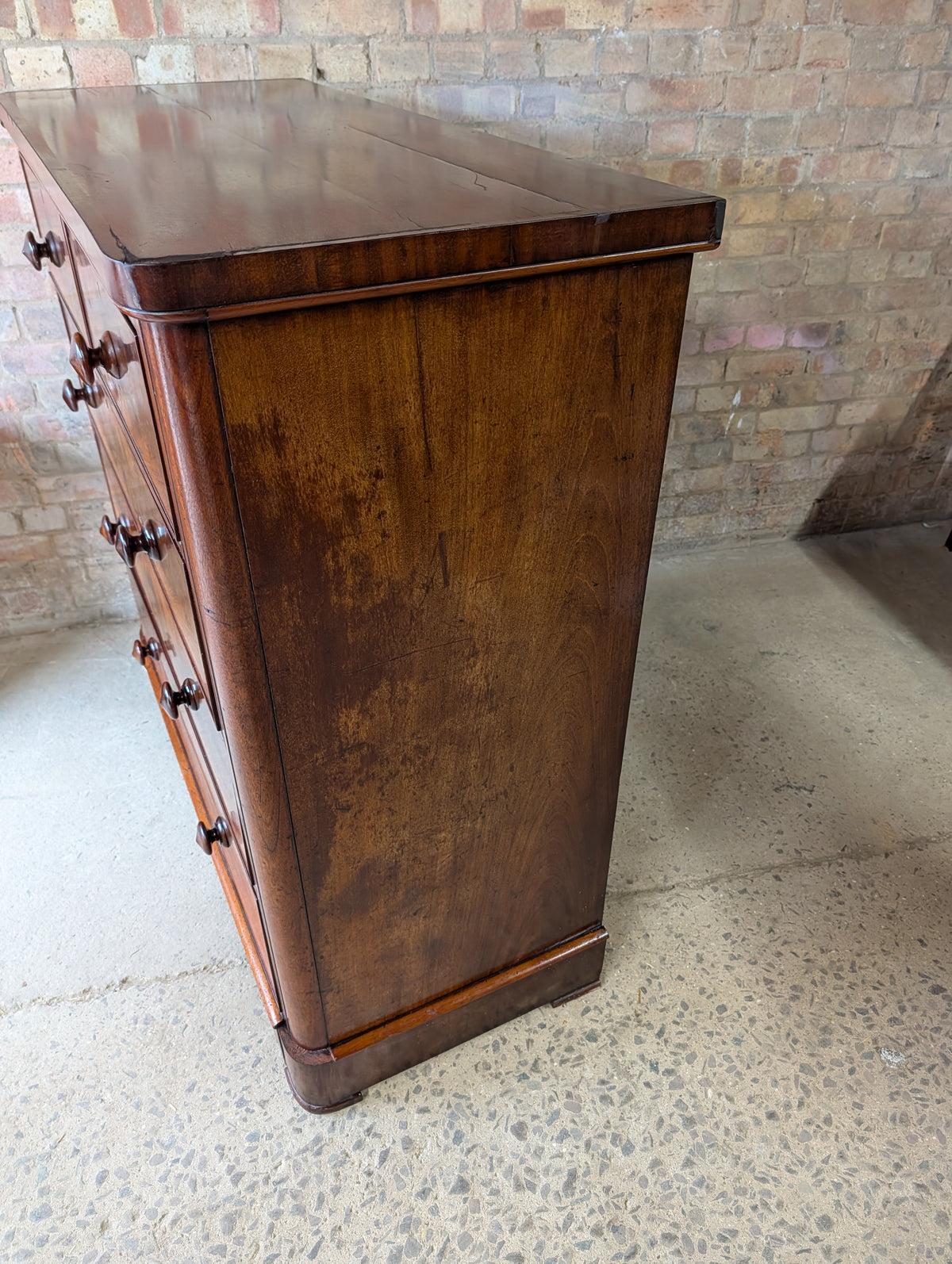 Antique Victorian Flame Mahogany Chest Of Drawers Large 2 Over 3 Tallboy C.1880