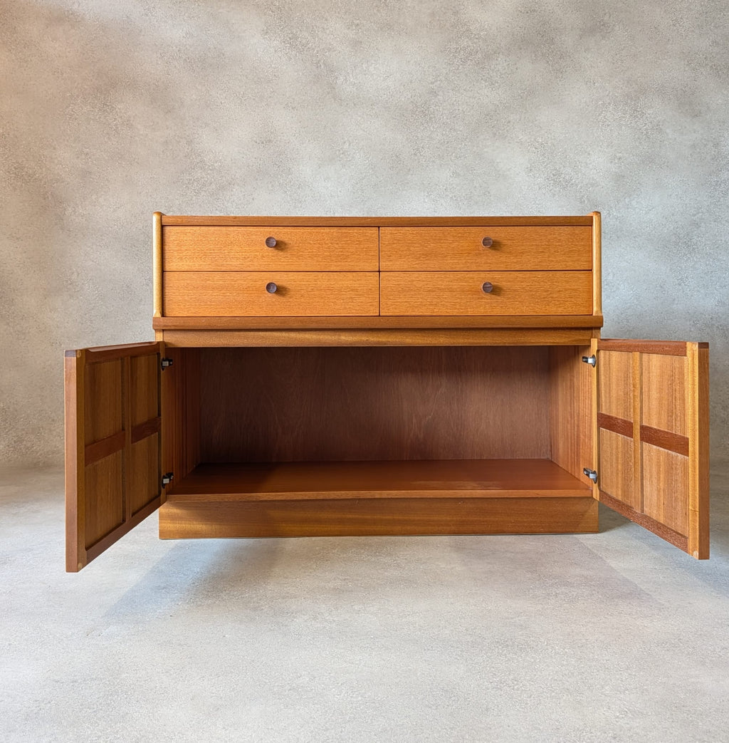 Mid Century Nathan Parker Knoll Teak Compact Sideboard 1970s