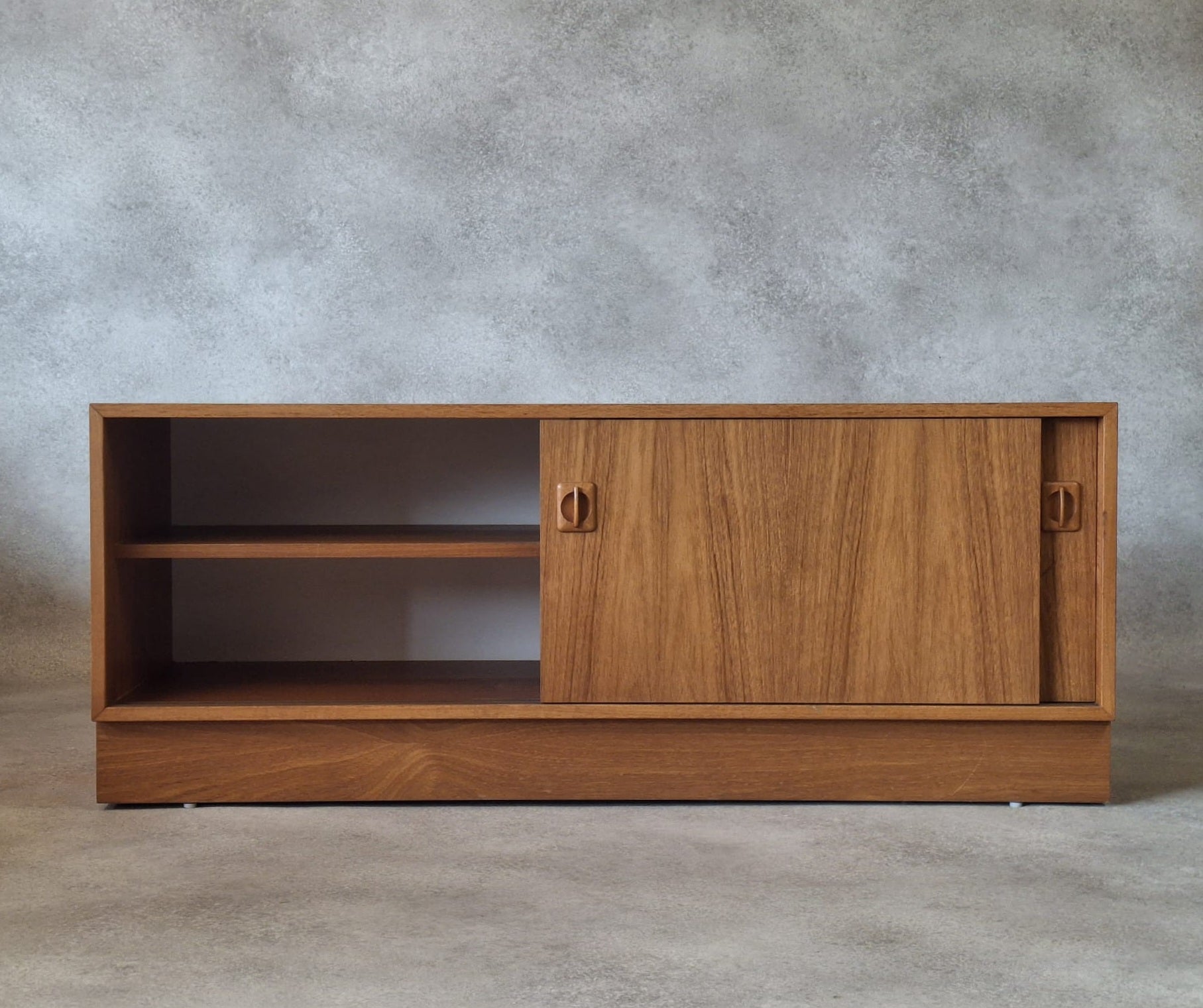 Mid Century Teak Vinyl Record Cabinet 1960s Low Sideboard