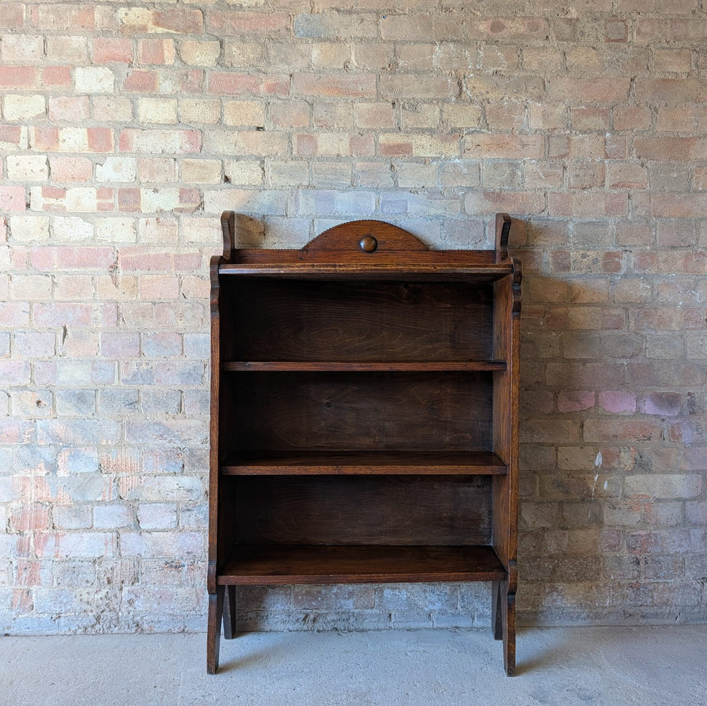 Antique Oak Arts & Crafts Open Bookcase