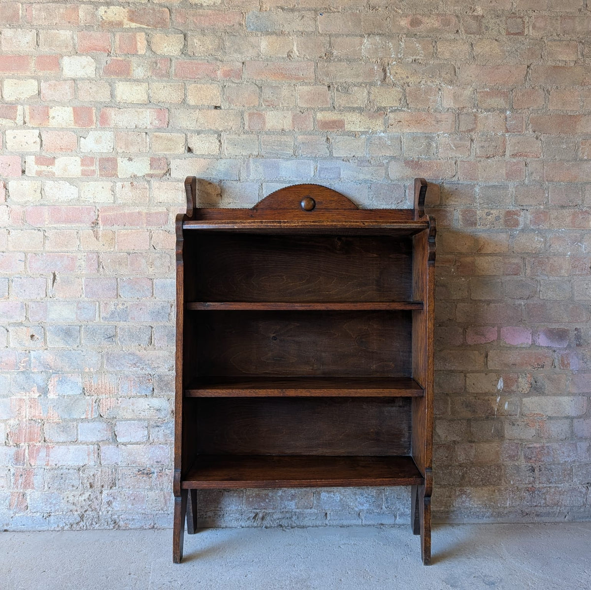 Antique Oak Arts & Crafts Open Bookcase
