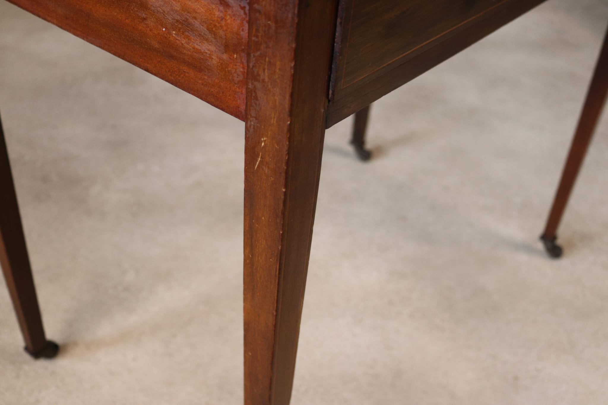 Antique Edwardian Mahogany Cylinder Bureau Desk - Sheraton Style - Circa 1900