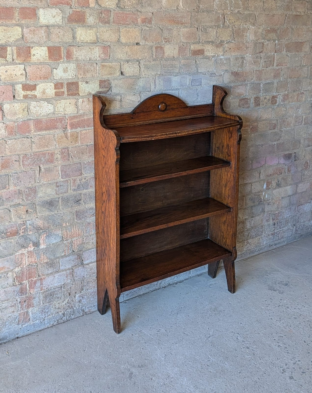 Antique Oak Arts & Crafts Open Bookcase