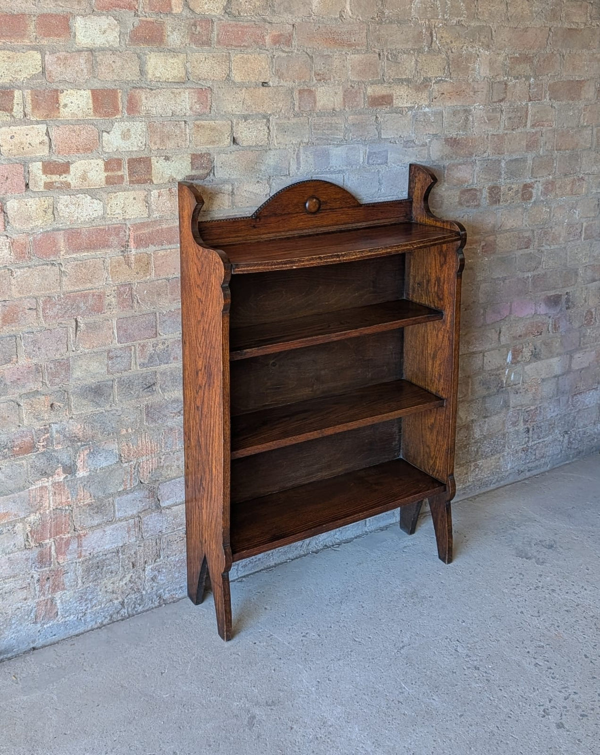 Antique Oak Arts & Crafts Open Bookcase