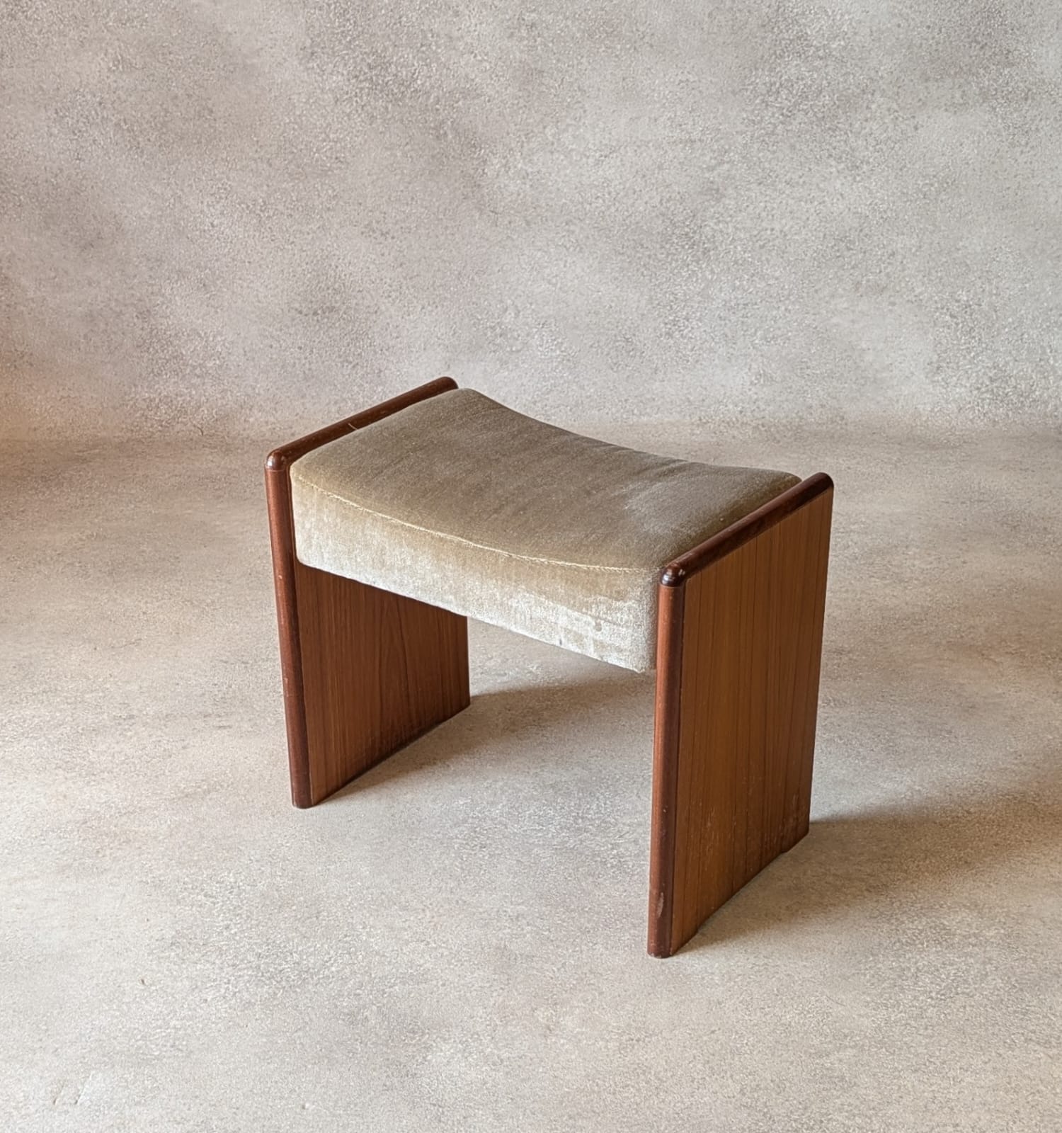 Mid Century Teak 1970s Dressing Table Stool