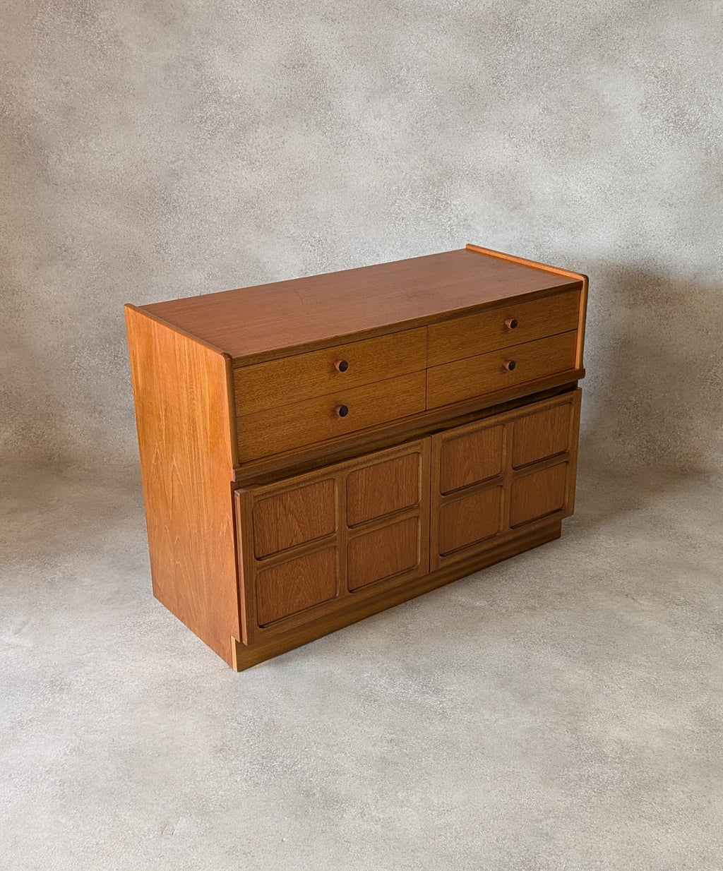 Mid Century Nathan Parker Knoll Teak Compact Sideboard 1970s