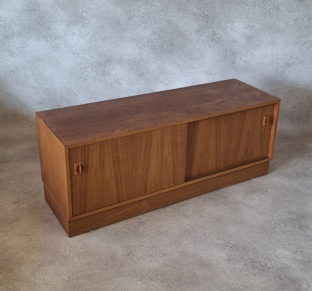 Mid Century Teak Vinyl Record Cabinet 1960s Low Sideboard