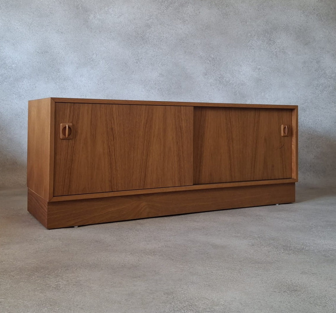 Mid Century Teak Vinyl Record Cabinet 1960s Low Sideboard