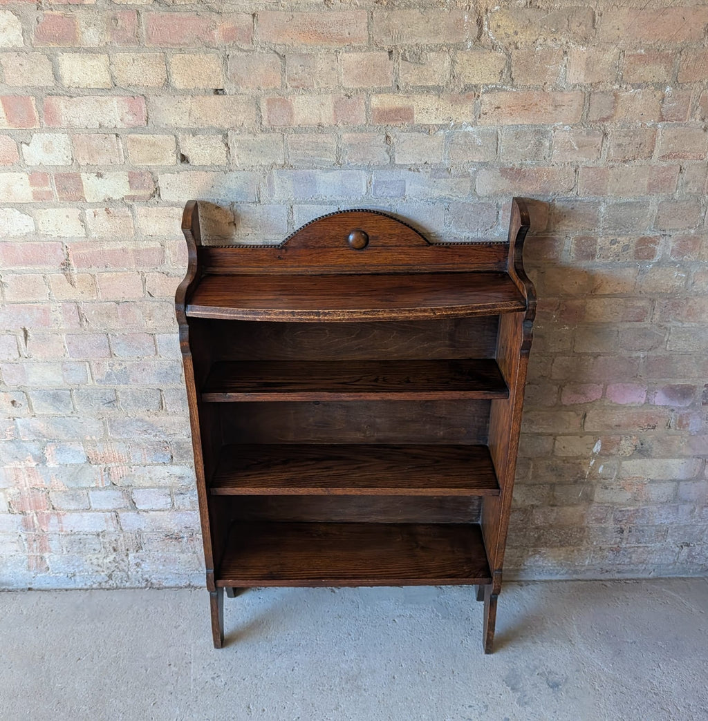 Antique Oak Arts & Crafts Open Bookcase