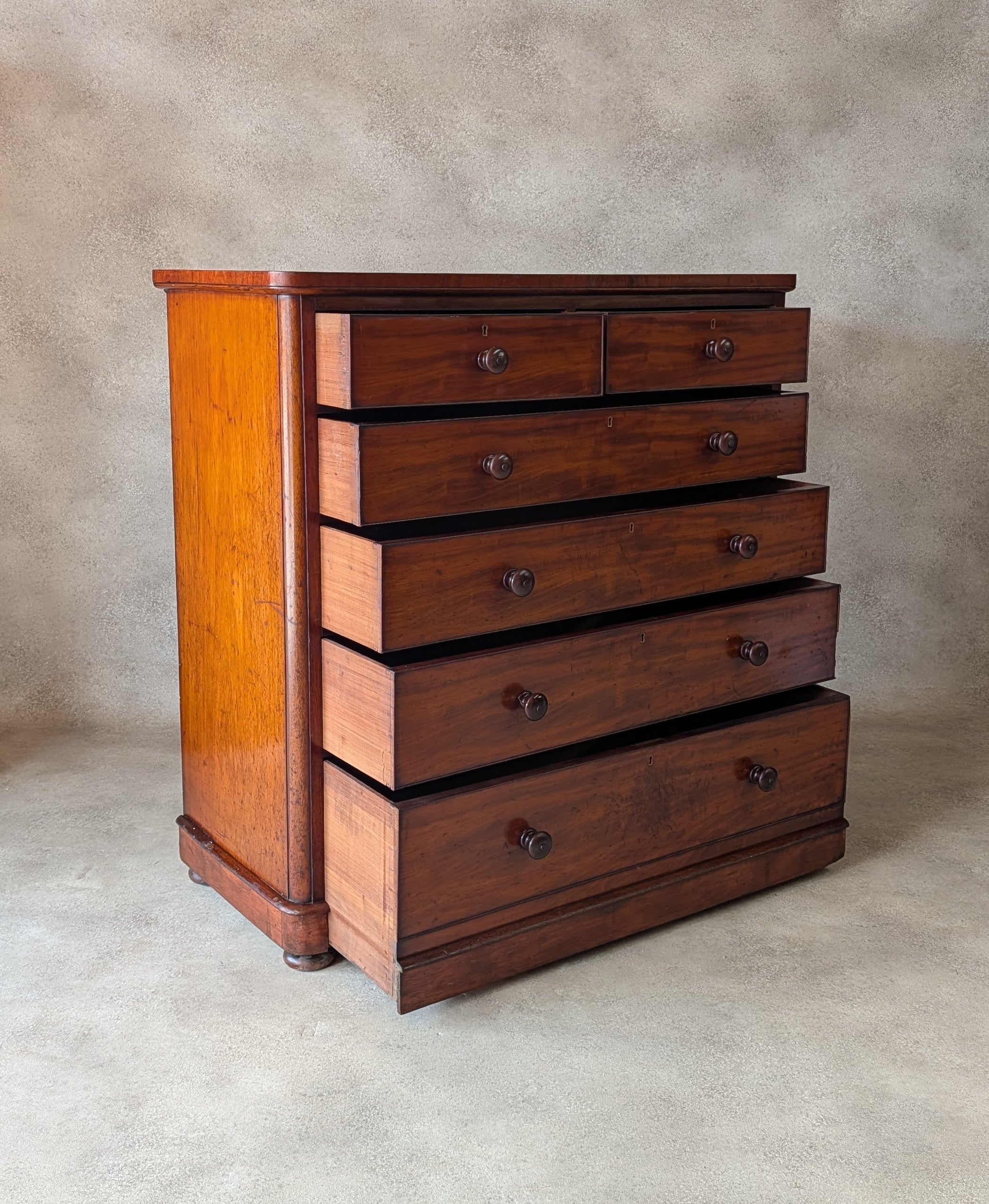 Victorian Mahogany Chest Of Drawers Antique 19th Century Tall Bedroom Drawers