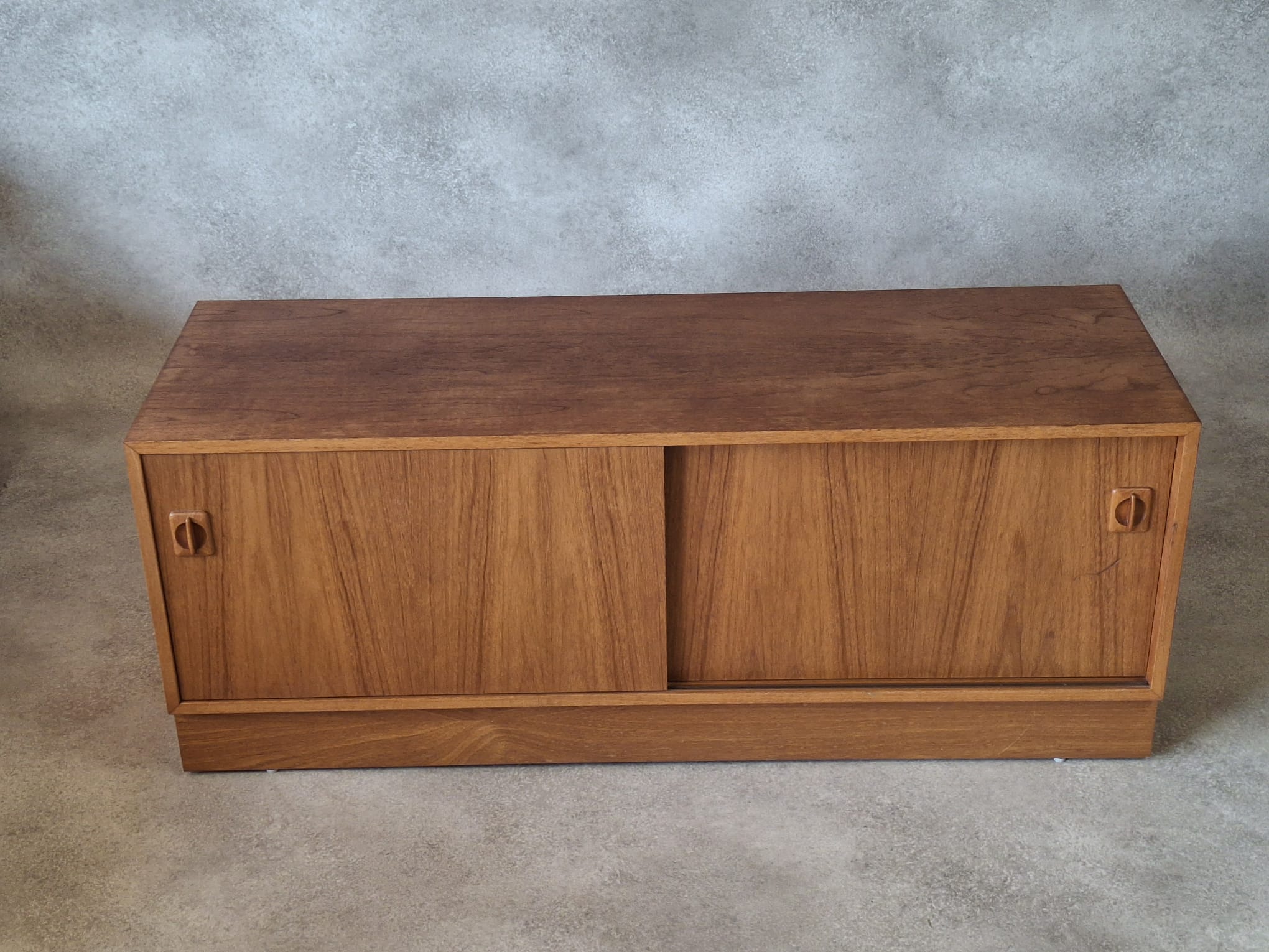 Mid Century Teak Vinyl Record Cabinet 1960s Low Sideboard