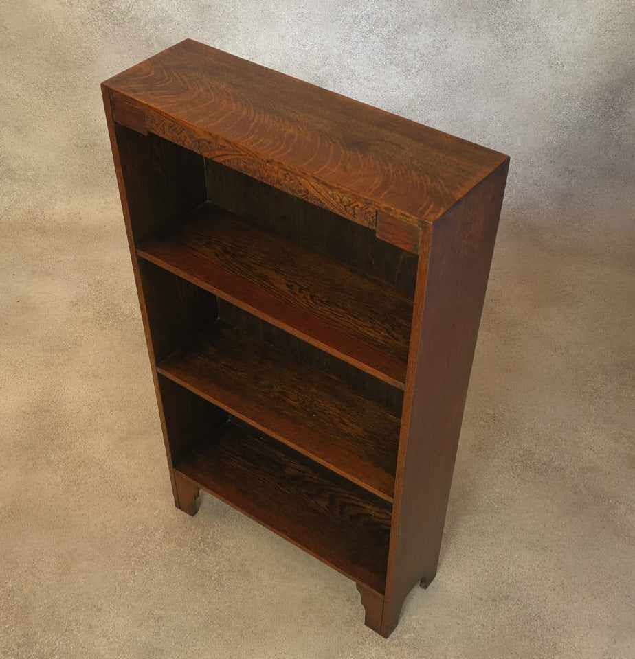 Antique Oak Arts & Crafts Bookcase Small Bookshelf