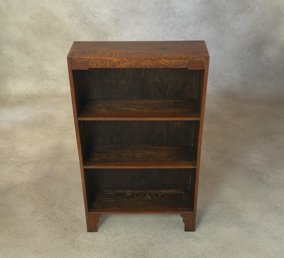 Antique Oak Arts & Crafts Bookcase Small Bookshelf