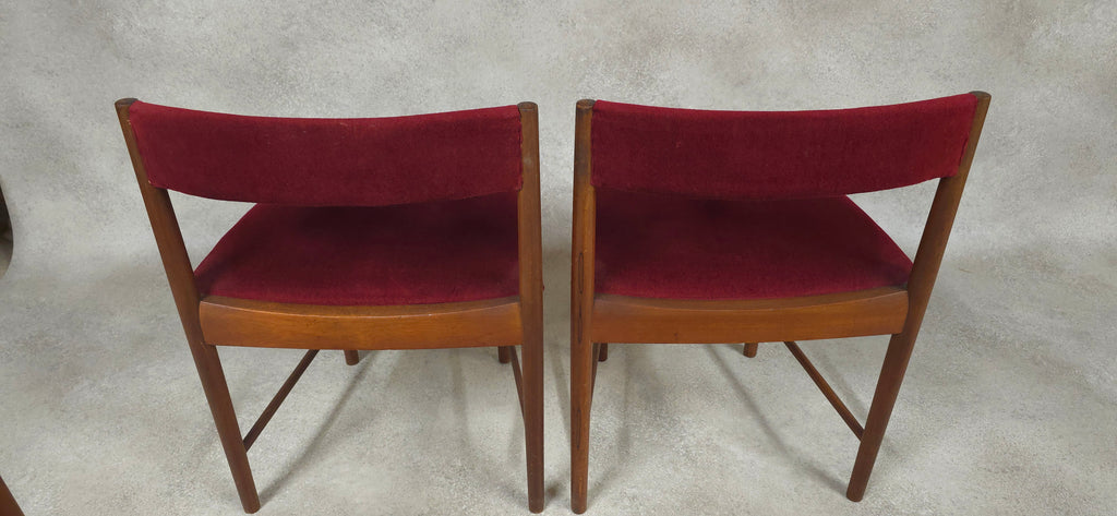 Set of 4 A H McIntosh Mid Century Teak Dining chairs