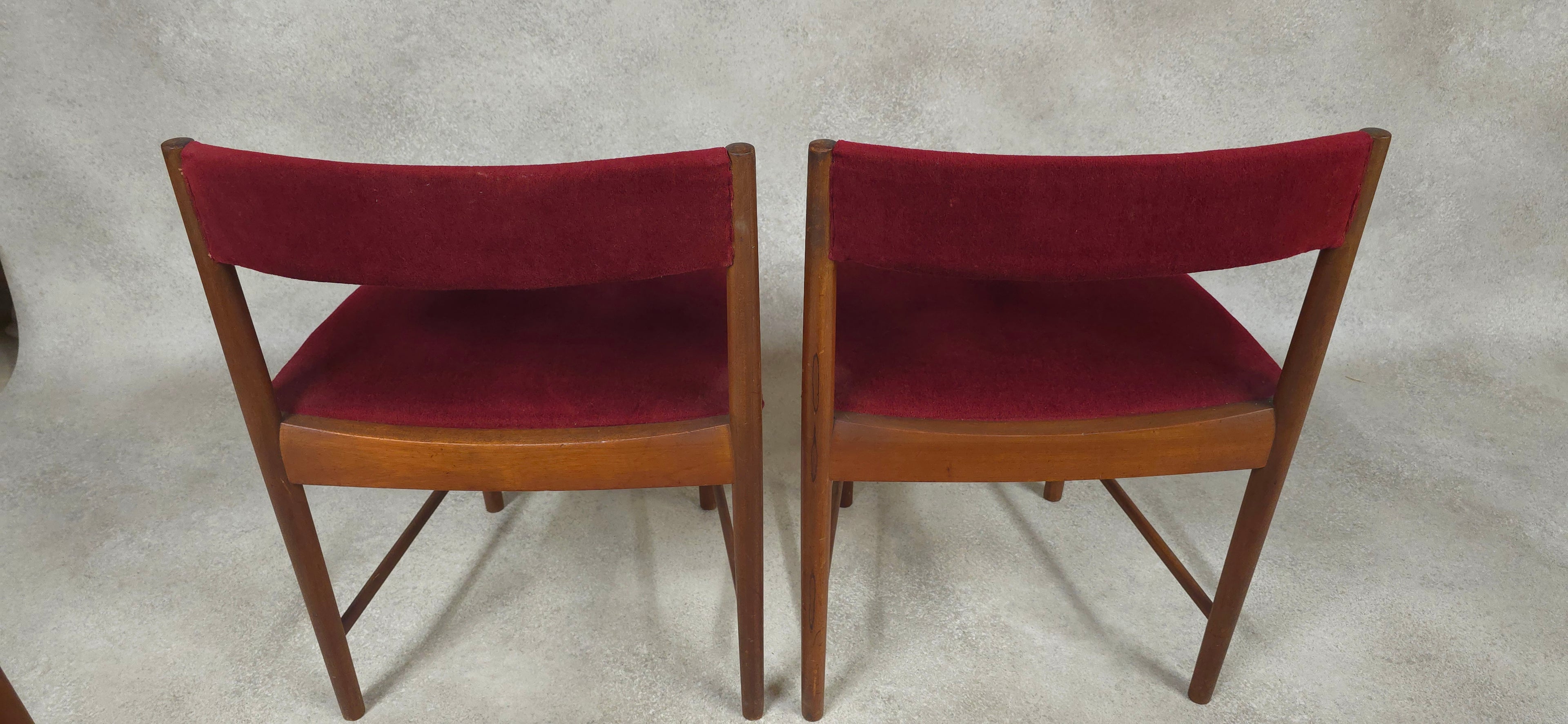 Set of 4 A H McIntosh Mid Century Teak Dining chairs