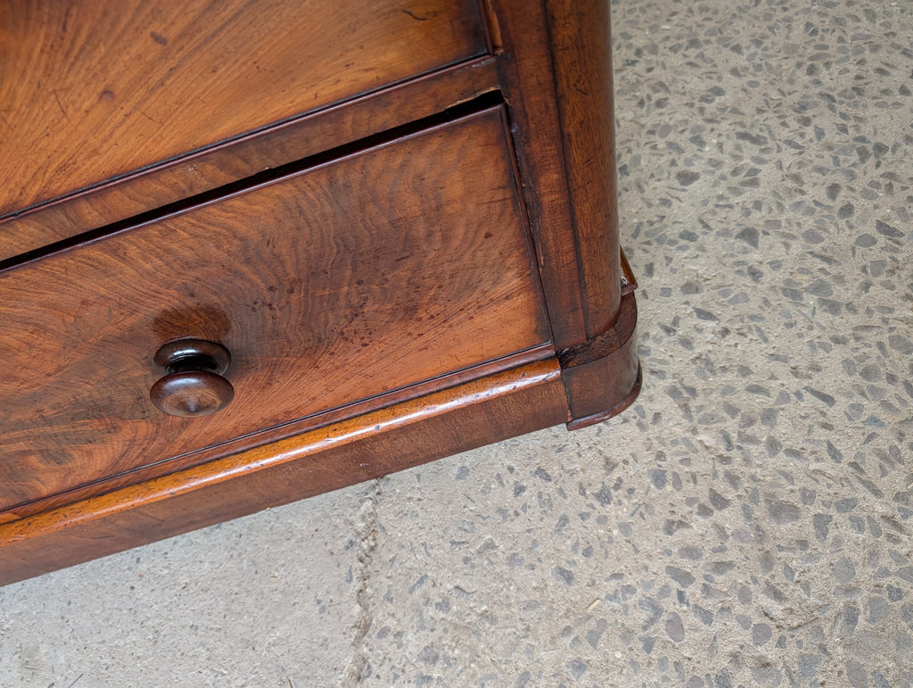 Antique Victorian Flame Mahogany Chest Of Drawers Large 2 Over 3 Tallboy C.1880