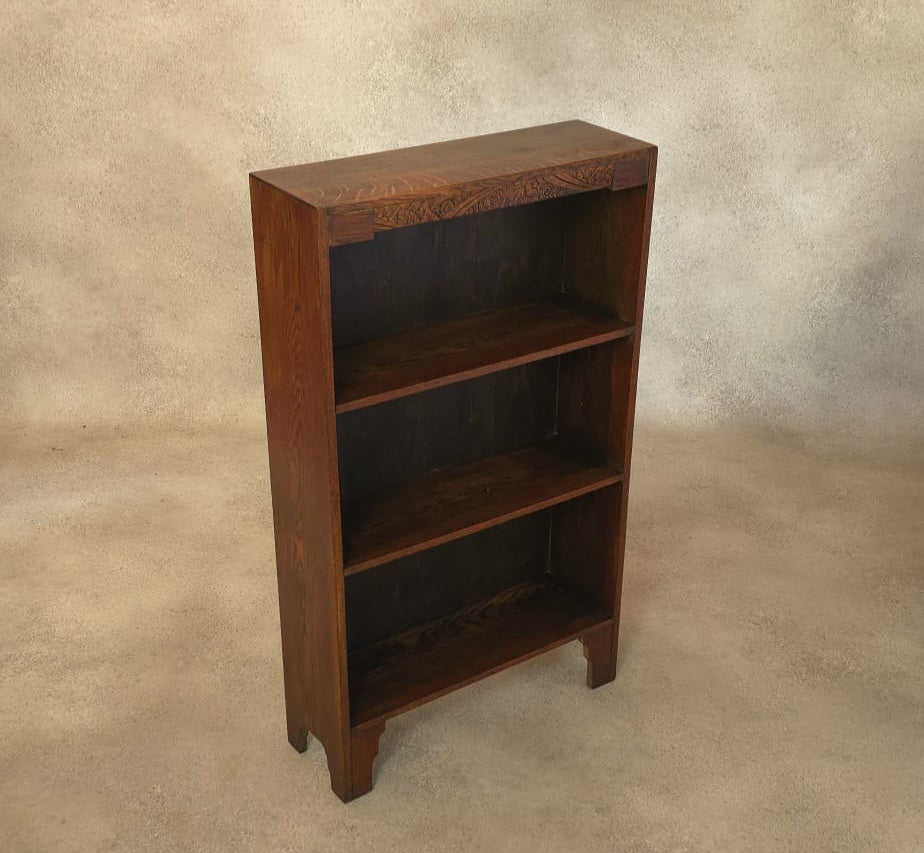Antique Oak Arts & Crafts Bookcase Small Bookshelf