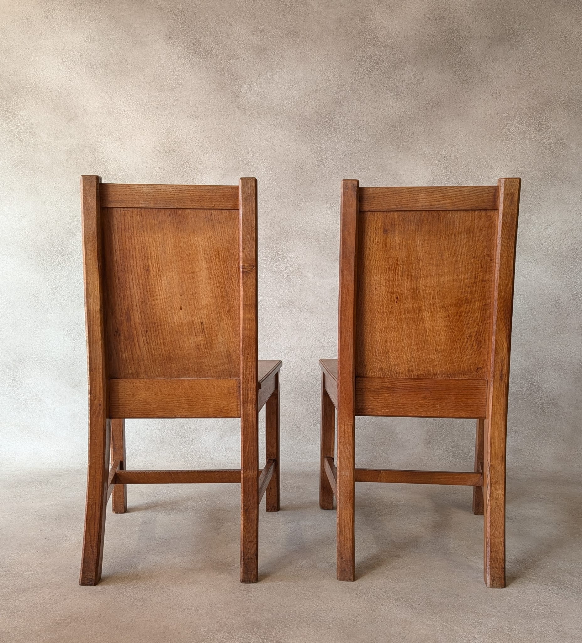Set of 4 Antique Oak Dining Chairs | 1920s Arts & Crafts - Heal's Style