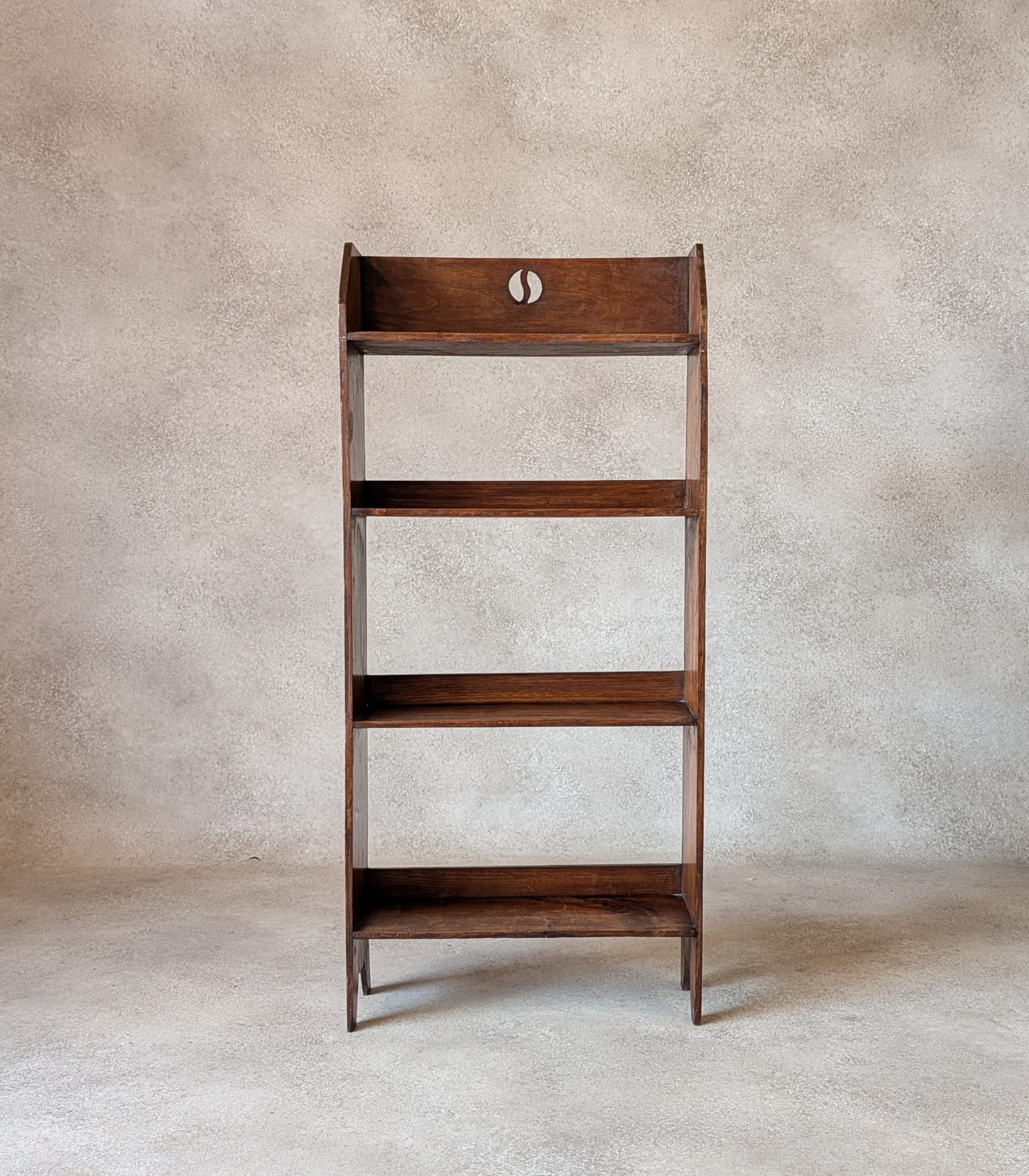Antique Oak Arts & Crafts Bookcase Narrow Open Bookshelf