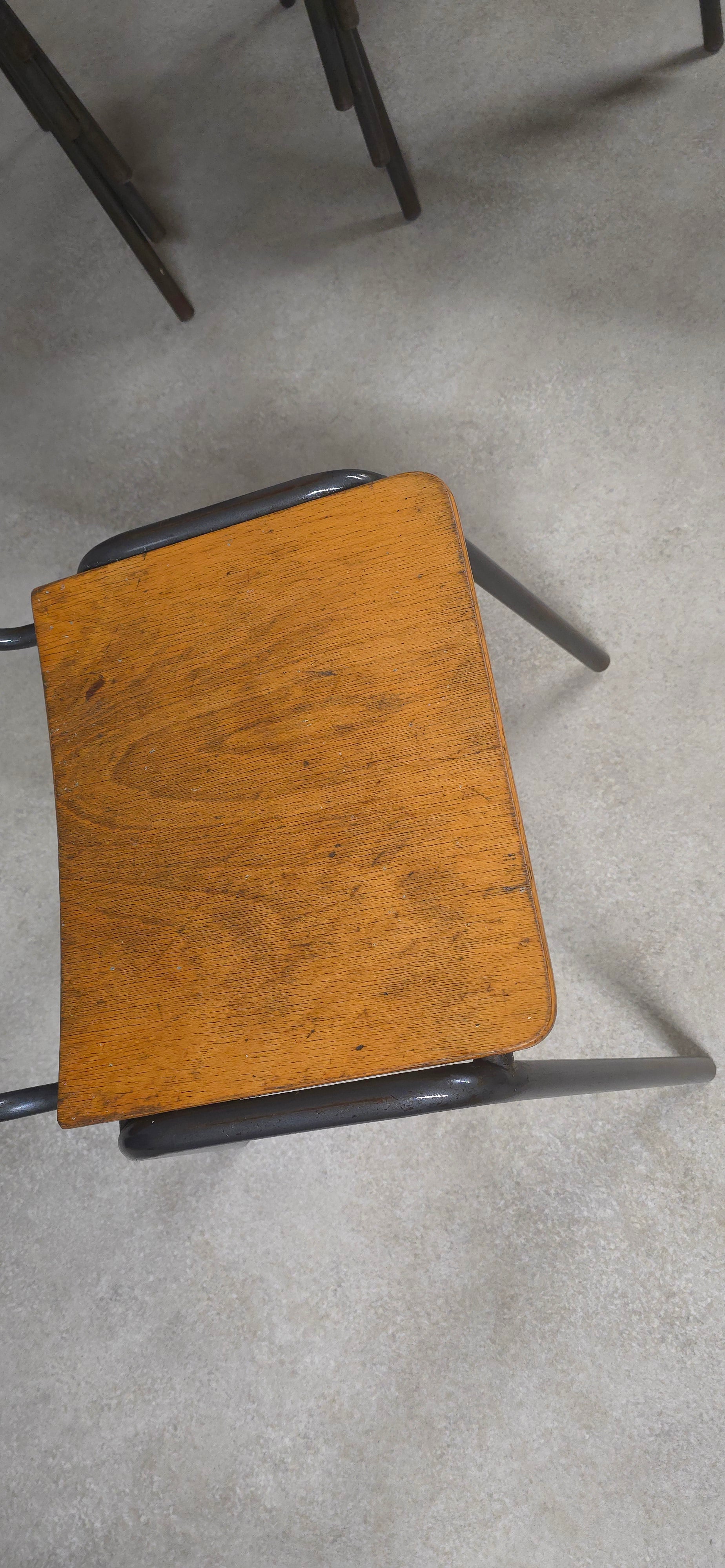 Vintage Industrial Stacking Chairs - Steel Style Furniture - Plywood & Steel